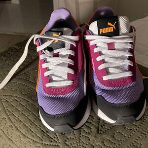 Puma Vibrant Purple and Orange Sneakers